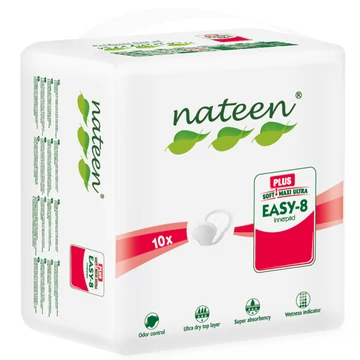 A 10 darabos kiszerelésben kapható NATEEN Easy 8 Plus Inkontinencia betét magas nedvszívóképességének köszönhetően tökéletes középsúlyos inkontinencia esetén.
