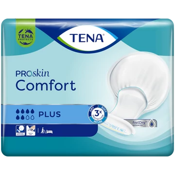 A TENA Comfort Plus egy kényelmes kialakítású inkontinenciabetét olyan vásárlók számára, akik nagy nedvszívó képességű inkontinenciaterméket keresnek.