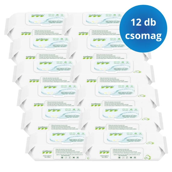 Az extra nagy méretű Nateen Nedves Törlőkendő aloe verával és kamillával óvja az érzékeny bőrt.  A termék ideális választás a kényelmes, higiénikus ápoláshoz.